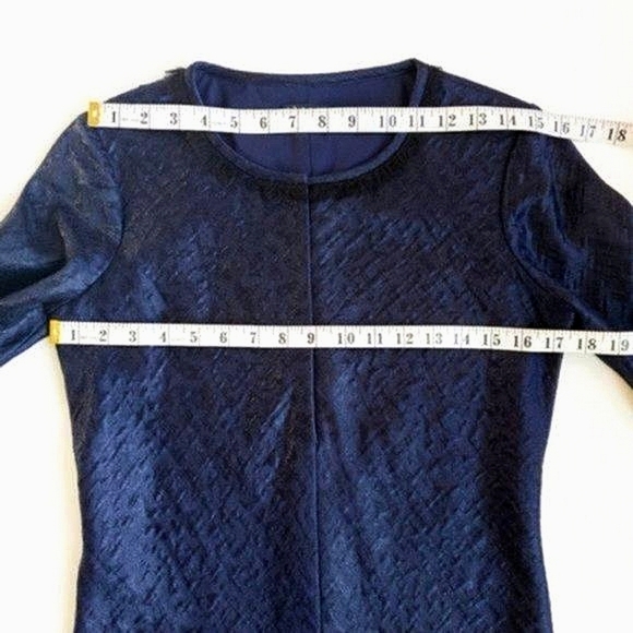 Theory Mailla Linden Matte Sheen Fringe Trim Wool Silk Long Sleeve Dress - Picture 8 of 11